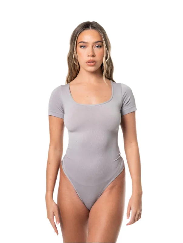 Long - Sleeve Bodysuits for Cold Weather LayeringSquare Neck Thong Bodysuit