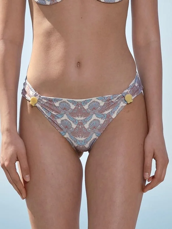Sustainable bikini made from recycled materials for eco - conscious beachgoersSunset Bottom Sky Blue Ornaments Ivory