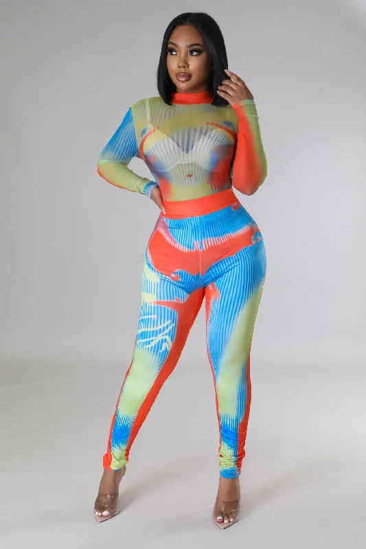 Neon Bodysuits to Stand Out at PartiesThermal Baddie Bodysuit Legging Set