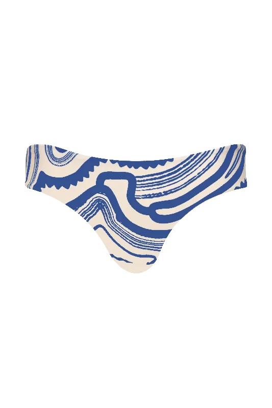 Convertible bikini that can be worn in multiple styles for versatilityZahra Blue Pavoni Bottom